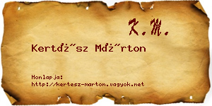 Kertész Márton névjegykártya